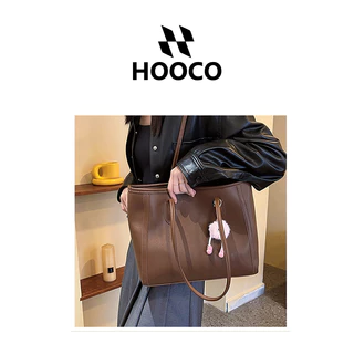 HOOCO กระเป๋าผู้หญิง tote bag กระเป๋าสะพายไหล่โท้สไตล์มินิมอล ความจุใหญ่ ใส่แล็ปท็อปได้ เข้าทุกลุคประจำวัน