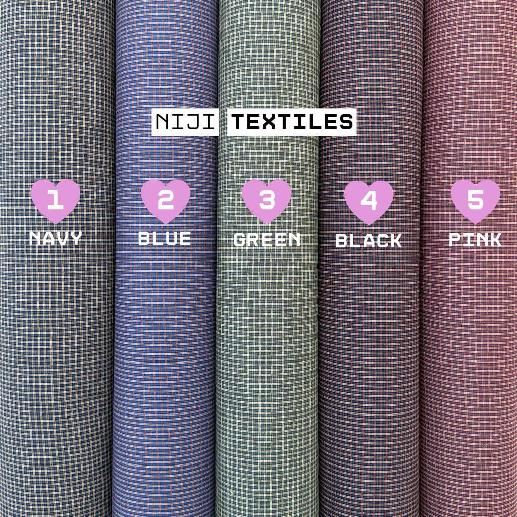 (Takumi) ผ้าทอญี่ปุ่น ผ้ายานดาย ลายตารางคลาสสิก Japanese Yarn Dye Cotton 100% Classic Plaid Design