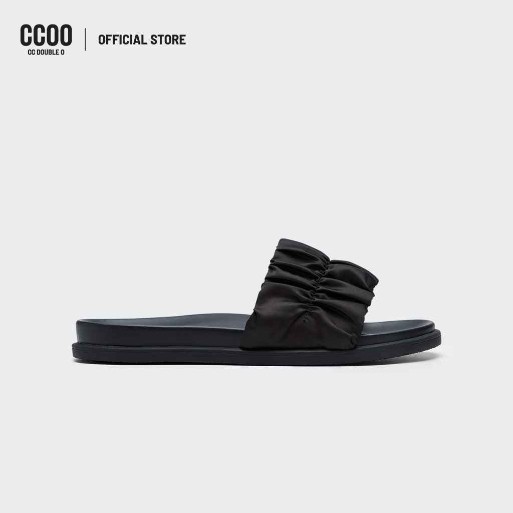 CC DOUBLE O RUCHED STRAP SLIDES ผู้หญิง รองเท้าแตะสายจับจีบ รุ่น O26WSWA018 (AW26 #P2)
