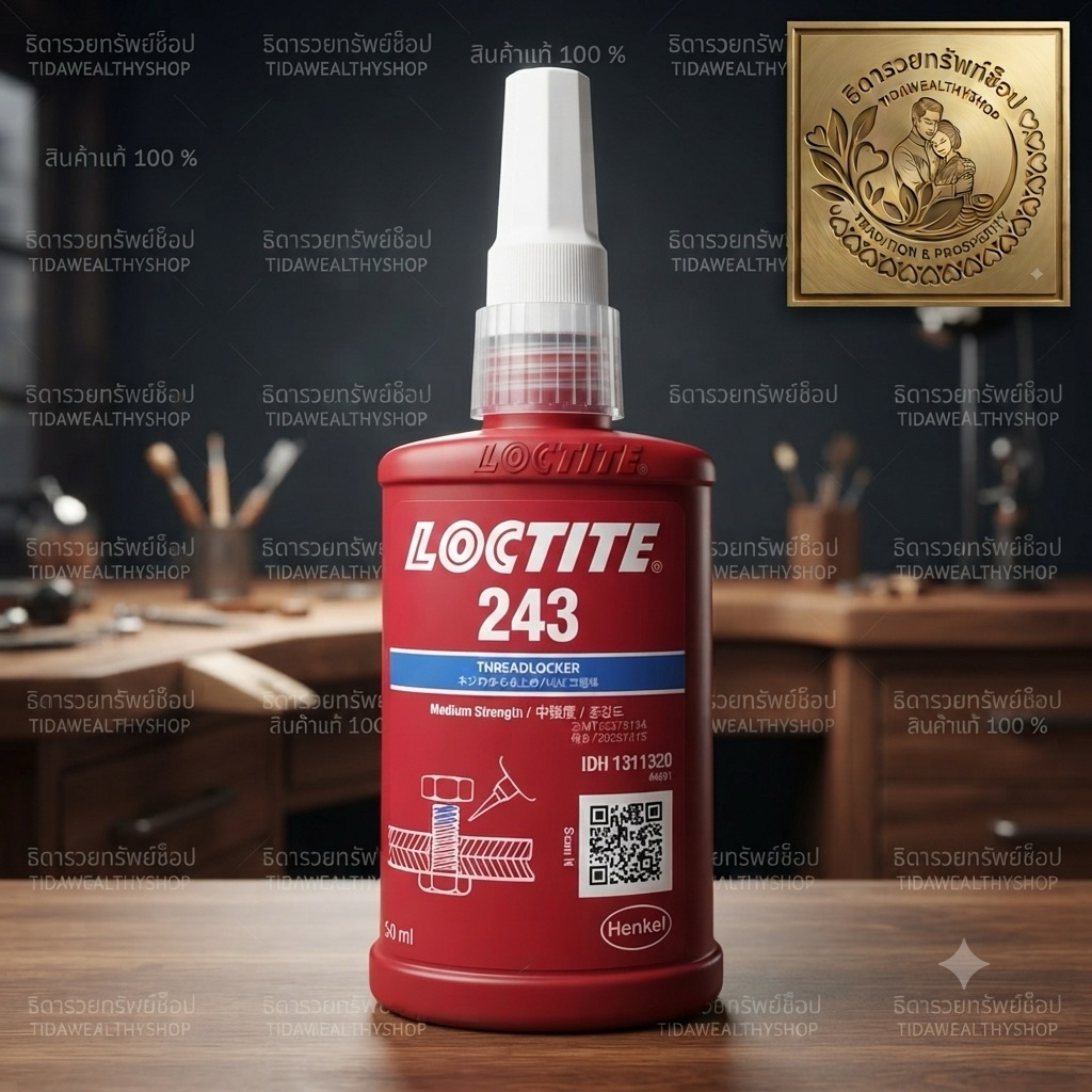 LOCTITE 243 น้ำยาล็อคเกลียว 50 ml เเห้งเร็ว มีคิวอาร์โค้ด ไม่เเท้คืนเงิน