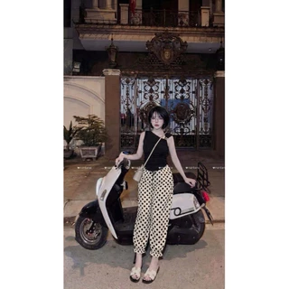hmwe shop🍊เซทเสื้ออะไหล่ทอง+กางเกงpolkadotทรงเจนนี่สุดปัง แมทเซทตัวดัง ตต มาให้เริสๆเลยค่าาา