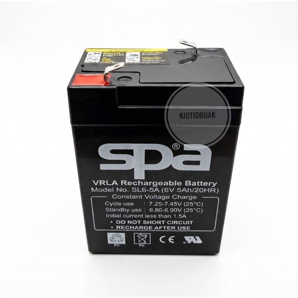 แบตเตอรี่สำรองไฟ SL6-5A / 6V 5Ah SPA แบตไฟฉุกเฉิน แบตเครื่องชั่ง แบตแห้ง [ออกใบกำกับภาษีได้]