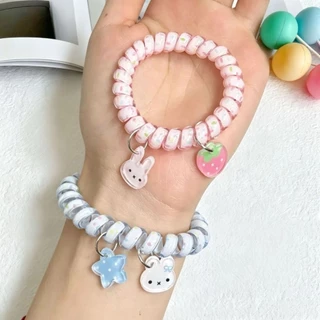 L501 ยางมัดผมเกลียวลายการ์ตูนน่ารัก พร้อมส่งจากไทย