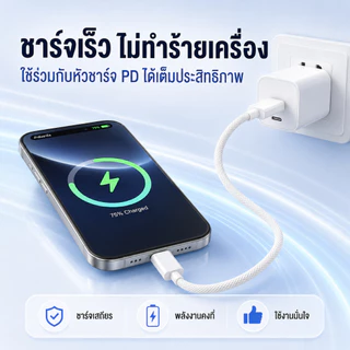 NEODIGI Fast charging 6A ชาร์จเร็ว 50W PD สายชาร์จ สายชาร์จ Type-C to Type-C สายชาร์จเร็ว 1 เมตร สายชาร์จถักเปีย