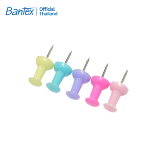 Bantex หมุด หมุดปักกระดาษ หมุดปักบอร์ด สีพาสเทล ขนาด 1 นิ้ว 80ชิ้น ทนทาน ปักแน่น ใช้งานง่าย Push-pin