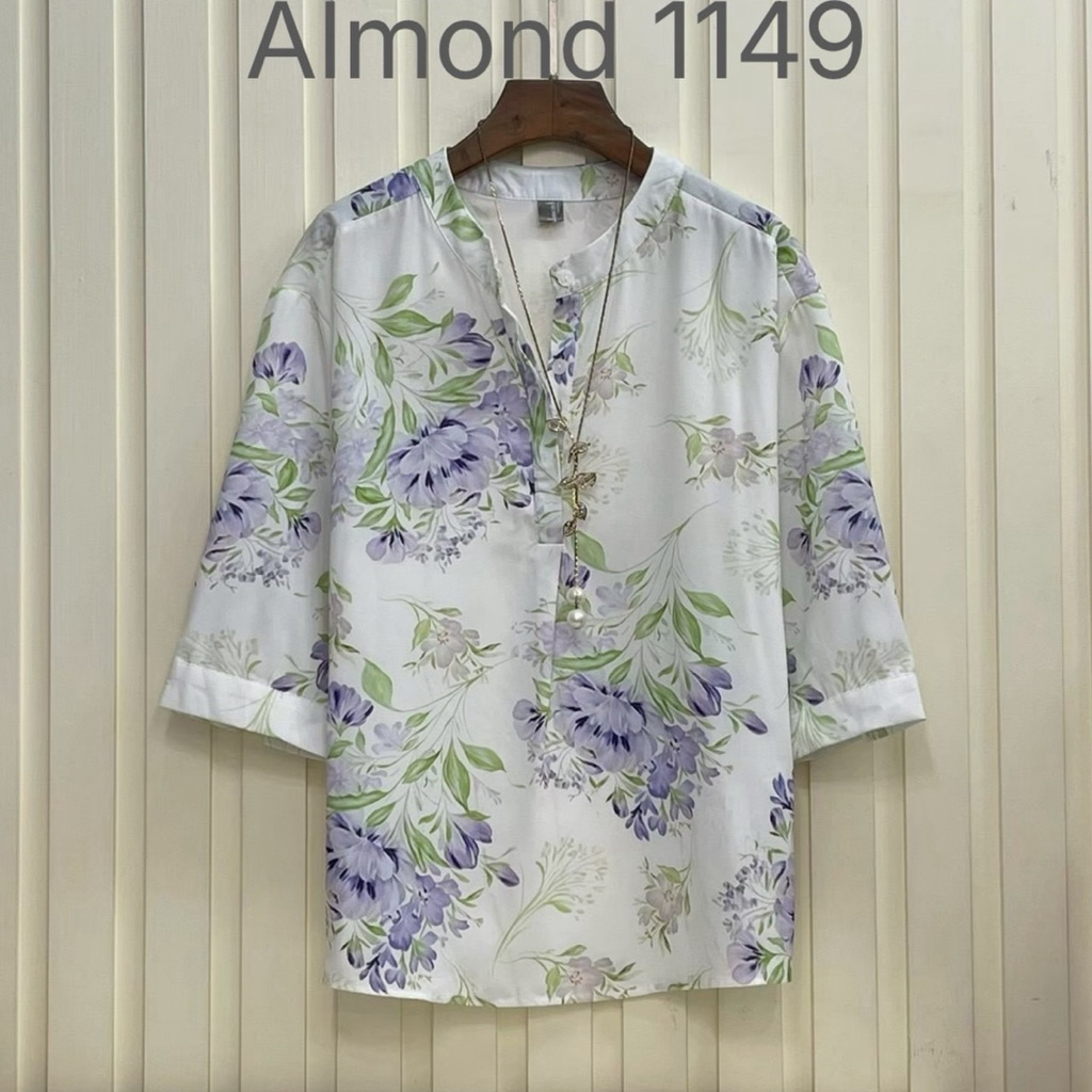 42” Vineapple เสื้อผู้หญิงวัยทำงาน แฟชั่นเสื้อเชิ้ต Oversize แขนสามส่วน สไตล์เกาหลี สำหรับสาวอวบ Blouse