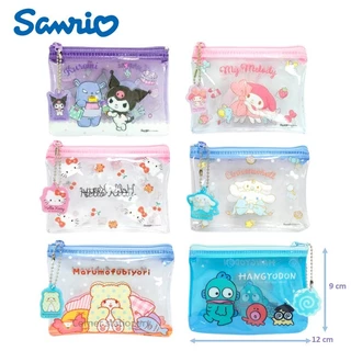 กระเป๋าใบเล็ก ลาย Sanrio ลิขสิทธิ์แท้ รุ่น 008 ขนาด 9x12 ซม.เนื้อพลาสติก PVC ใสอย่างดี ใส่เหรียญ