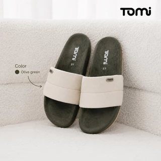 [TOMi-"Sora"] **เท้าอวบเผื่อ +1 ไซส์** รองเท้าแตะรุ่นสวมสองลอนนิ่ม-หนังกลับ (suede) ดีไซน์น่ารัก พื้นนุ่มใส่สบาย (**เท้า