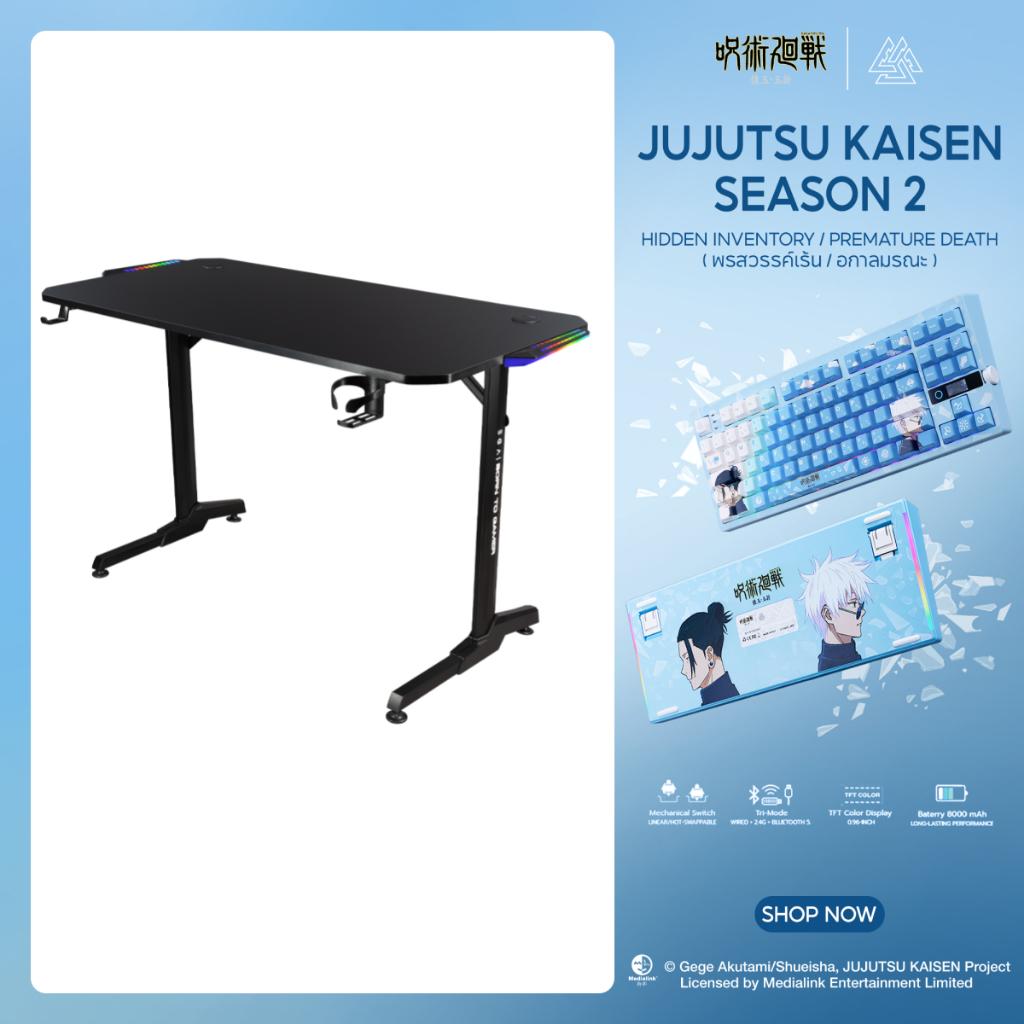 EGA โต๊ะเกมส์มิ่งดีไซน์เท่ มีระบบรับเสียง เล่นไฟได้ตามจังหวะเพลง Type GD12 Gaming Desk ยาว 120 ซม.