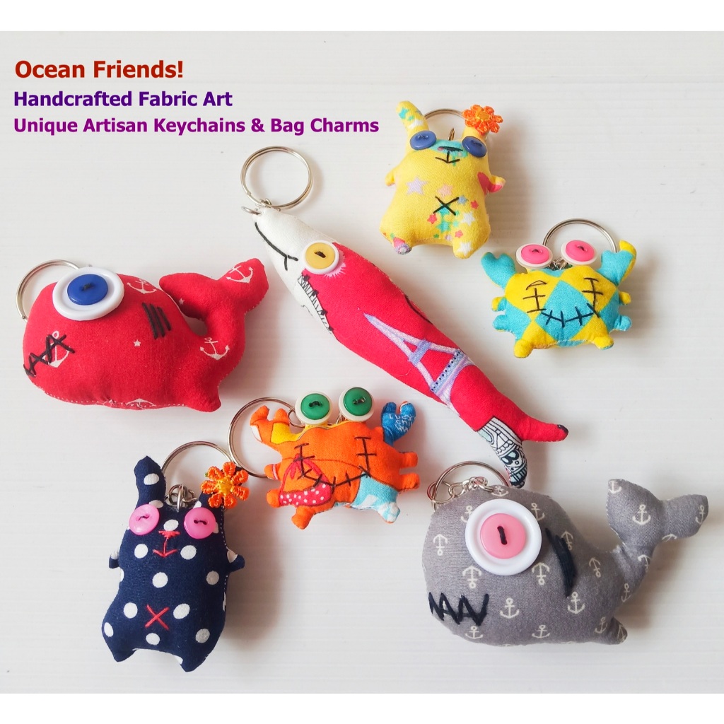 พวงกุญแจผ้ารูปสัตว์ ของตกแต่งสำหรับคนรักสัตว์ Fabric Animal Charm Keychains: Unique Accessories for Animal Lover No.1