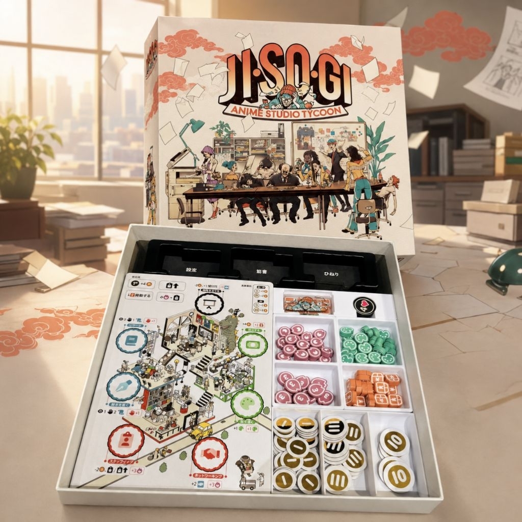 🎬 [Insert & Organizer] Jisogi: Anime Studio Tycoon | งาน 3D Print วัสดุ PETG (ไม่รวมตัวเกม)

