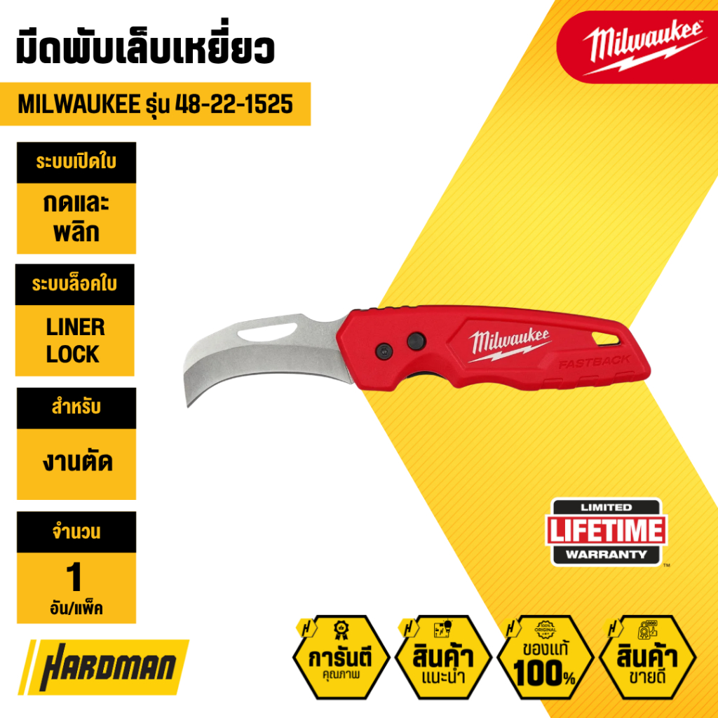 MILWAUKEE 48-22-1525 มีดพับเล็บเหยี่ยว