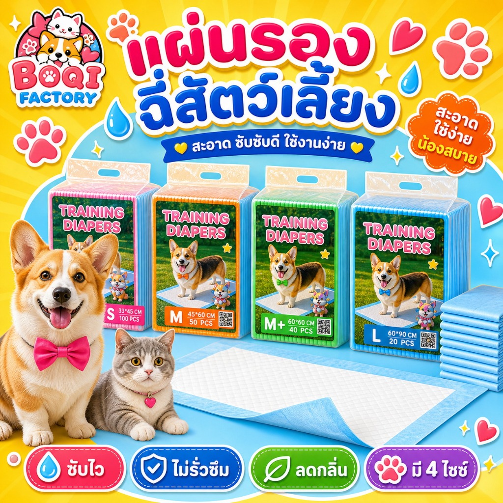 แผ่นรองฉี่สุนัขแมว Cocoyo ซับน้ำไว ดับกลิ่น แห้งเร็ว แผ่นรองฝึกขับถ่าย สำหรับสัตว์เลี้ยง