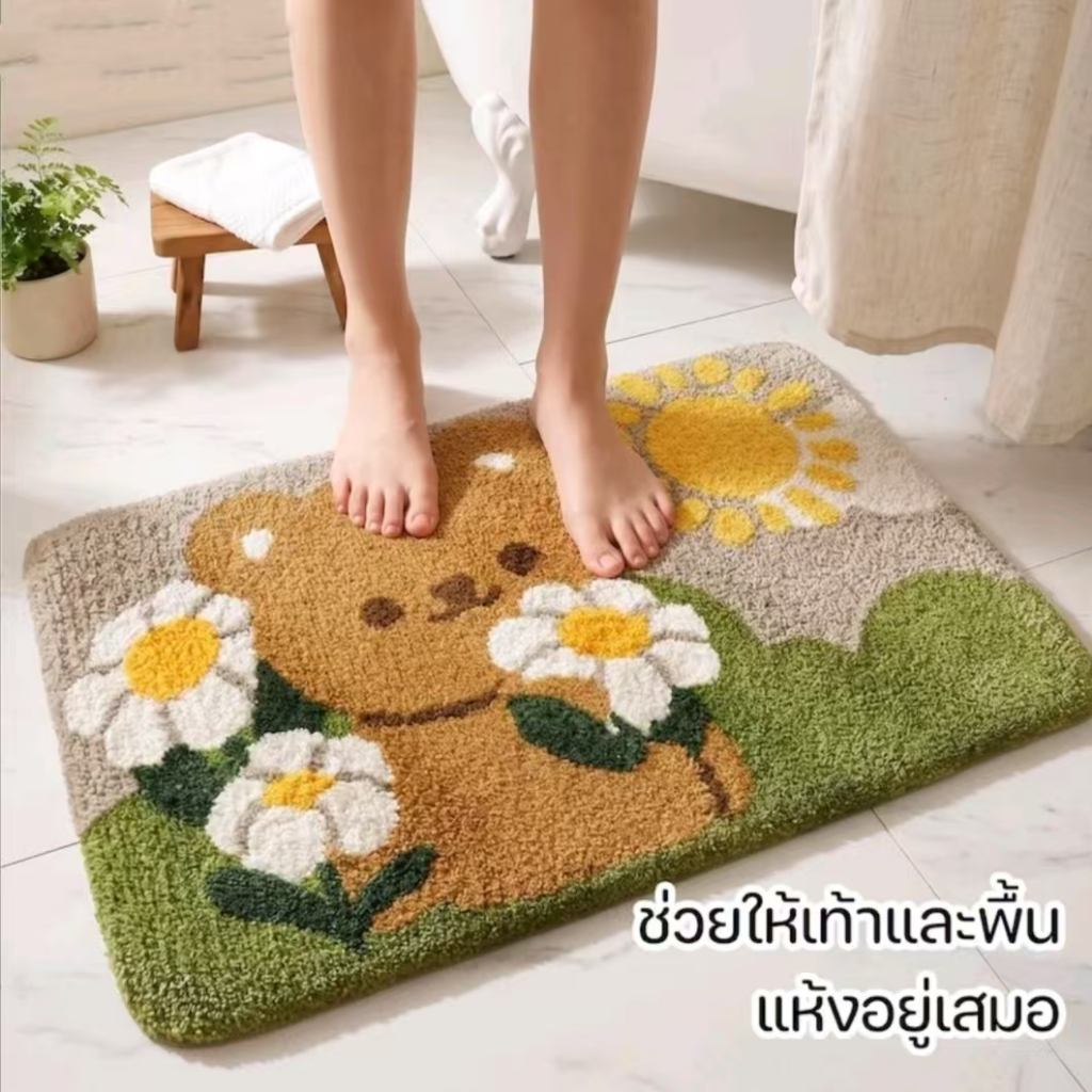 พรมการ์ตูนลายน่ารักพรมห้องน้ำ พรมการ์ตูน พรมขนนกปลอมกันน้ำ