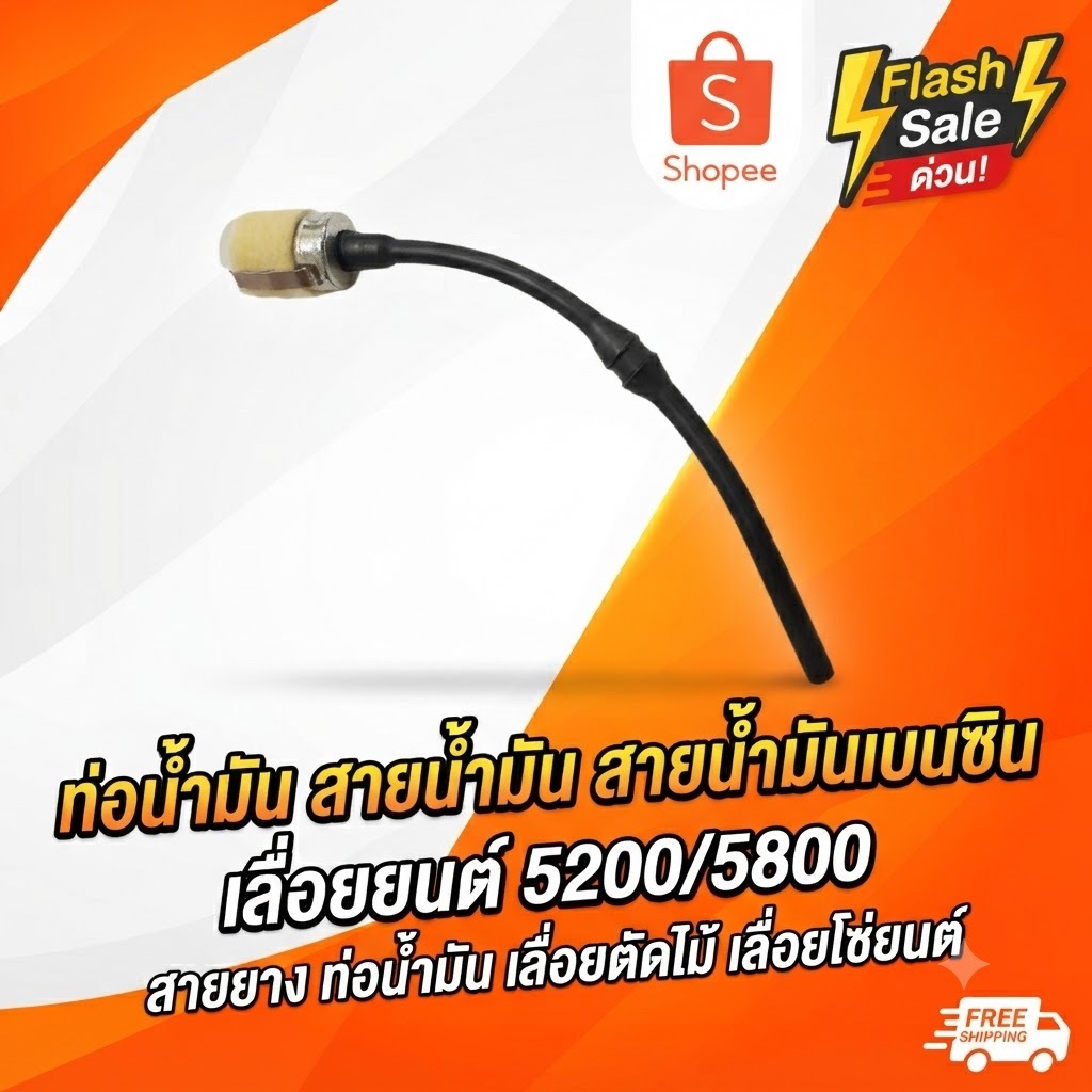 ท่อน้ำมัน สายน้ำมัน สายน้ำมันเบนซิน เลื่อยยนต์ 5200/5800 สายยาง ท่อน้ำมัน เลื่อยตัดไม้ เลื่อยโซ่ยนต์