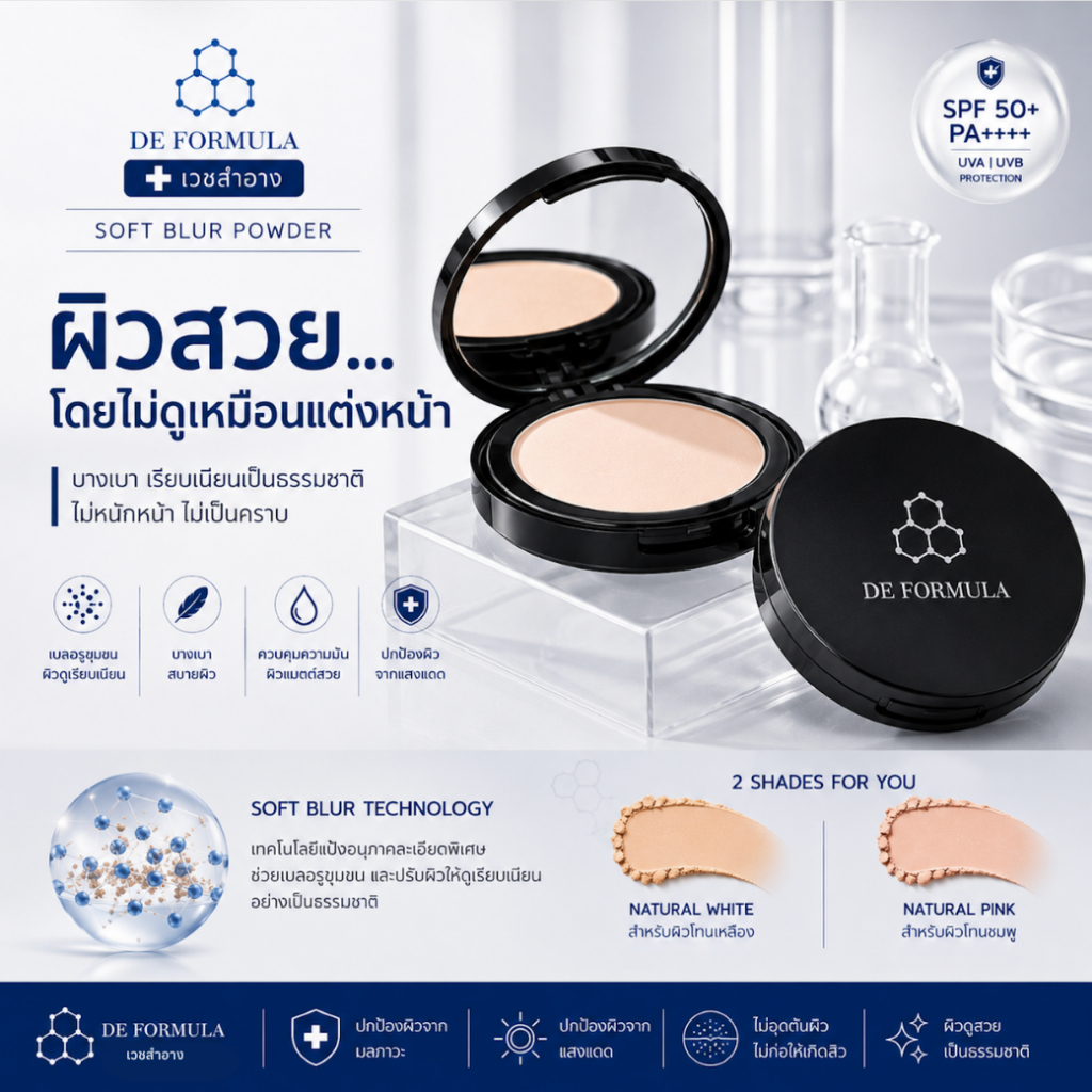 DE FORMULA كريم أساس Perfect Beauty Two Way ‏SPF50+ ‏9 غ — صورة 5