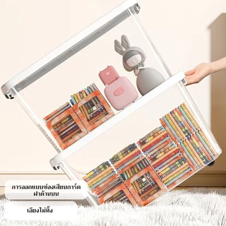 กล่องเก็บของพลาสติกโปร่งแสง สามารถเรียงซ้อนได้ ประหยัดพื้นที่ เก็บสิ่งของง่าย