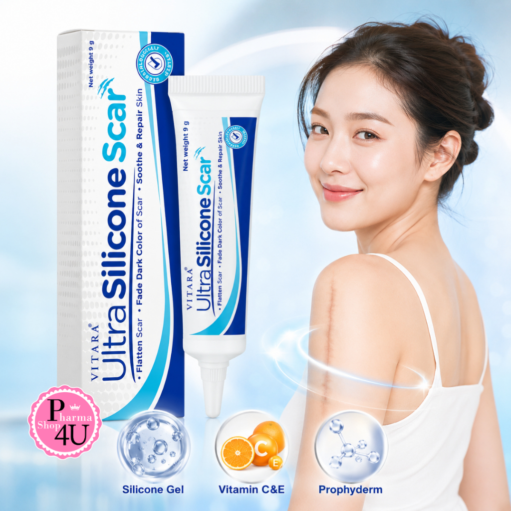 VITARA ULTRA SILICONE SCAR ไวทาร่า อัลตร้า ซิลิโคน สการ์ 9 กรัม แผลเป็นนูน แผลคีลอยด์