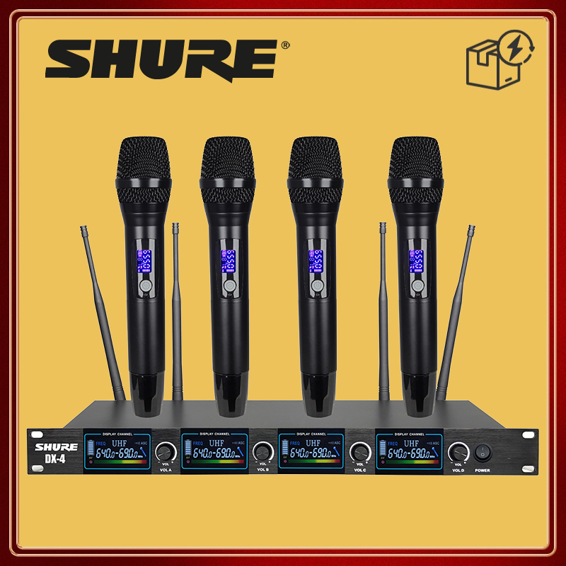 SHURE DX-4 ประกอบไมโครโฟนไร้สาย 4 ช่องเหมาะสำหรับการชุมนุมคาราโอเกะการแสดงบนเวทีและการประชุม UHF