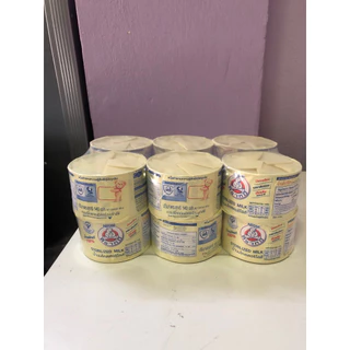 exp 2027 12กระป๋อง 140ml นมสดสเตอริไลส์ตราหมี สลากเหลือง
