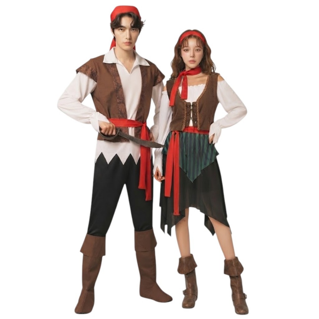 PDD Y001,Y021 ชุดโจรสลัด โจรสลัดสาว Skull Caribbean Pirate ด่วนมีส่งGrabค่า