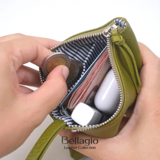 Bellagio กระเป๋าสตางค์หนังวัวแท้ รุ่น Adella Wallet สไตล์โมเดิร์นคลาสสิค มีสายคล้องมือ พกพาสะดวก
