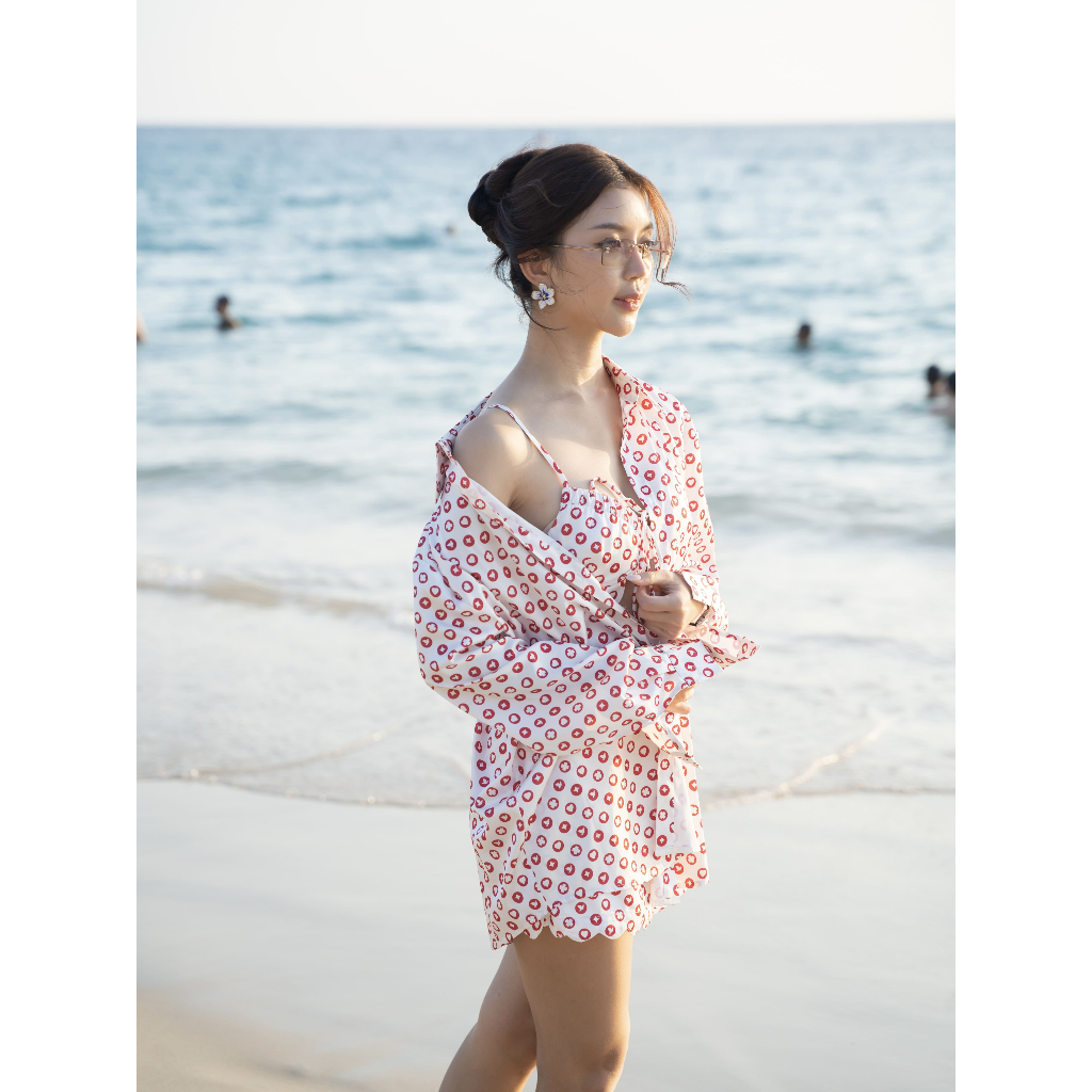 MOODI Lucky Charming Set ชุดเซ็ต 3 ชิ้น (เสื้อเชิ้ต + สายเดี่ยว + ขาสั้น) ชุดเซ็ตสายมูนำโชค Mix & Match ได้หลายลุค