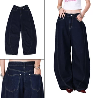 kome.offi กางเกงยีนส์ทรง barrel รุ่น magnet barrel jeans