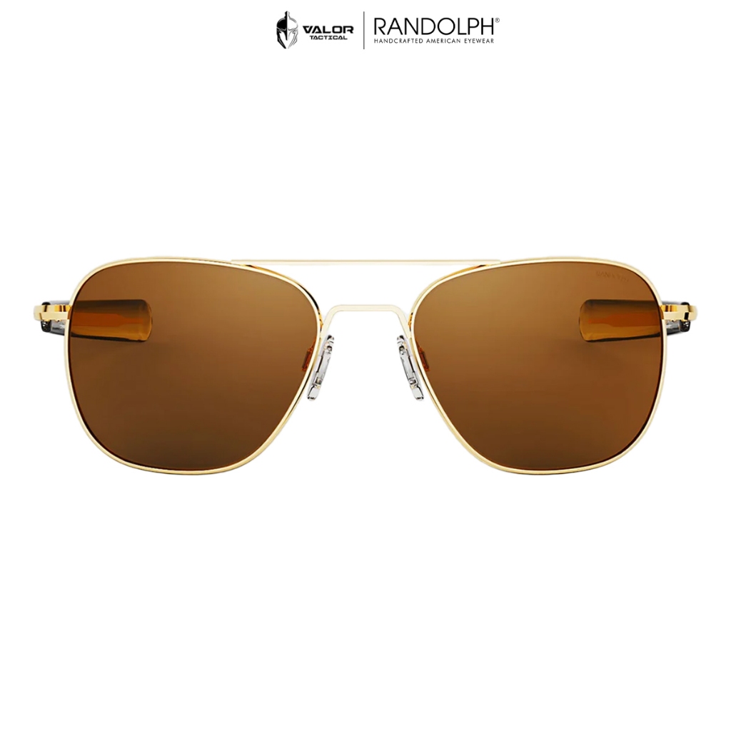RANDOLPH - Aviator - 23k Gold & American Tan แว่นตาทรงนักบิน แว่นกันแดด