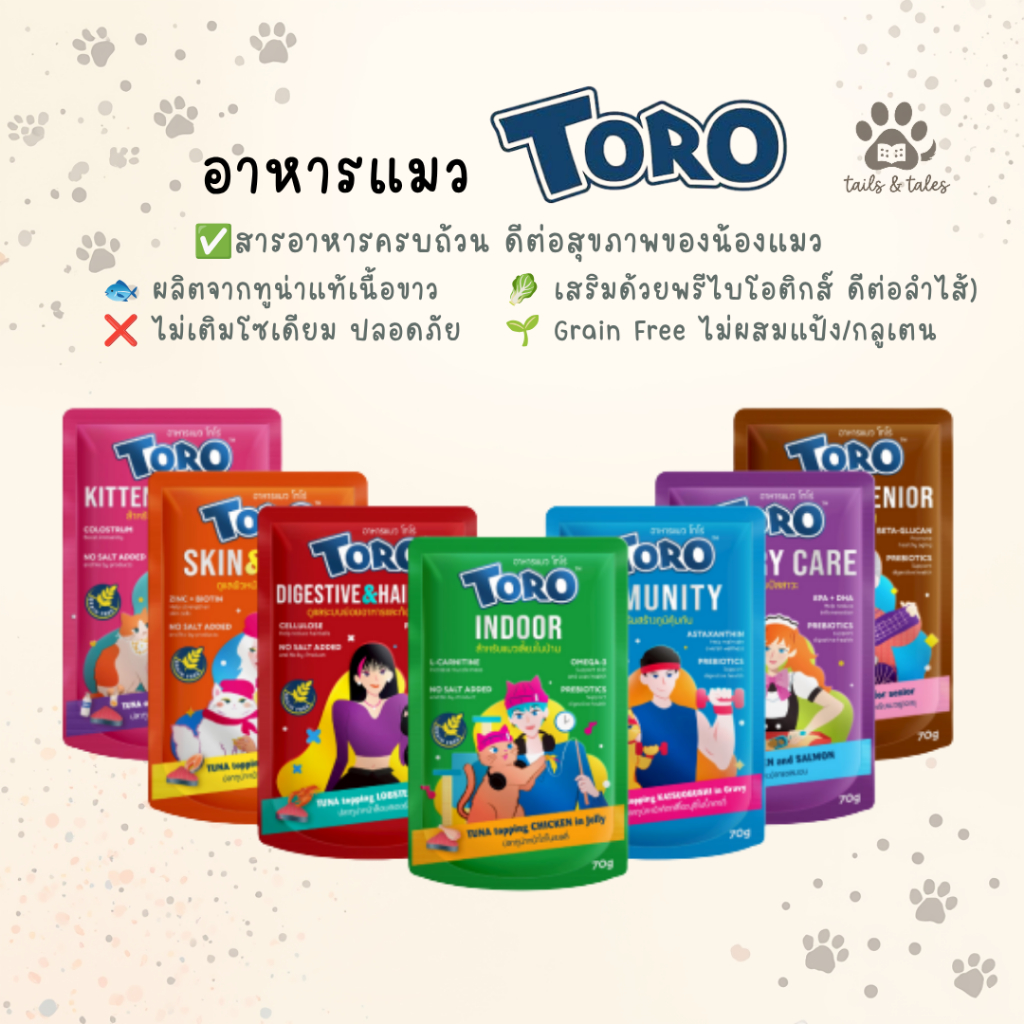 **ในไลฟ์ code40%** [ยกโหล12ซอง]Toro โทโร่ อาหารเปียกแมว สูตรเฉพาะเพื่อสุขภาพแมว