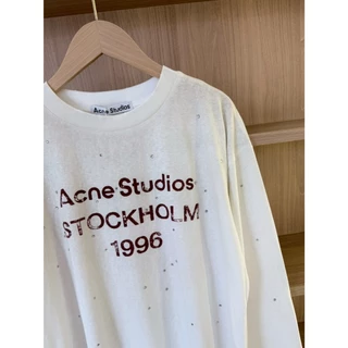 PP226 เสื้อ acne Oversized Diamond Crystals in white dusty