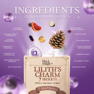 1+1 กลูต้าเม็ดดำ(ซอง) Black Magic 7 Secrets Liposomal Glutathione เปลือกสนนิวซีแลนด์ Enzogenol