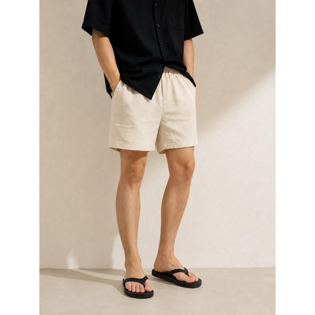 Thedyed.co - Basic Shorts กางเกงผ้าฝ้ายทอ ขาสั้นรุ่นเบสิค