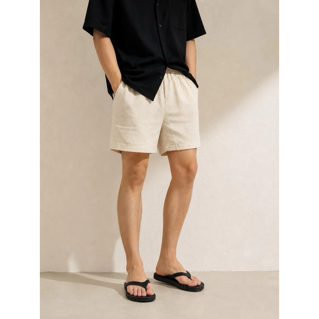 Thedyed.co - Basic Shorts กางเกงผ้าฝ้ายทอ ขาสั้นรุ่นเบสิค