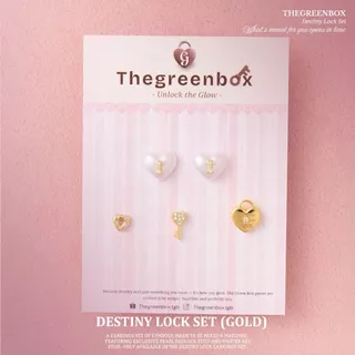 เซ็ทต่างหู Destiny Lock Signature Earrings Set ก้านเงินแท้ S925 - The Green Box