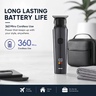 MeeGoo เครอื่งตัดผมไร้สาย ปัตตาเลี่ยนไฟฟ้า Electric Clipper จอแสดงผลพลังงาน LCD การชาร์จ Type-C