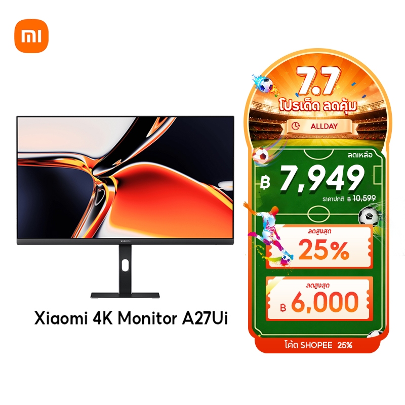 Xiaomi 4K Monitor A27Ui คุณภาพภาพ 4K UHD หน้าจอ IPS แบบแข็งขนาด 27 นิ้ว พอร์ต USB-C อเนกประสงค์