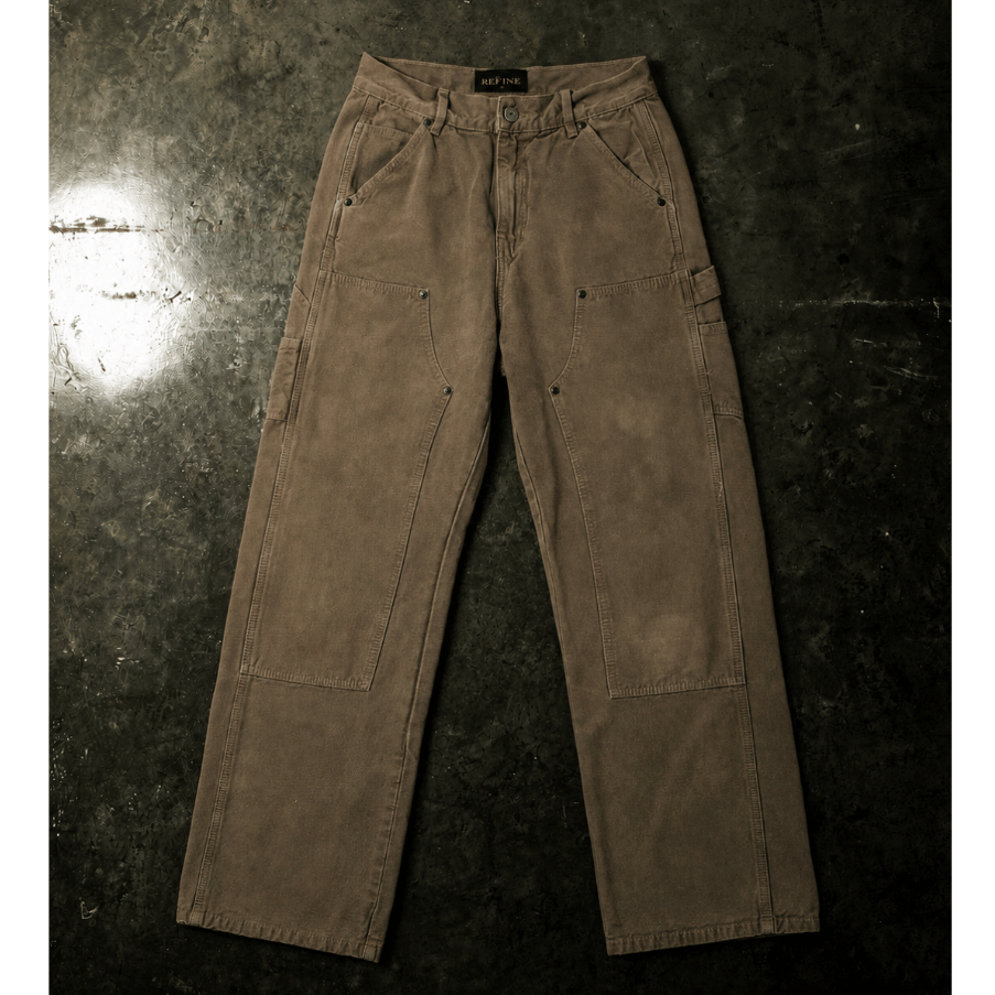 CBE BROWN DOUBLE KNEE PANTS 01 / กางเกงดับเบิ้ลนีสีน้ำตาล