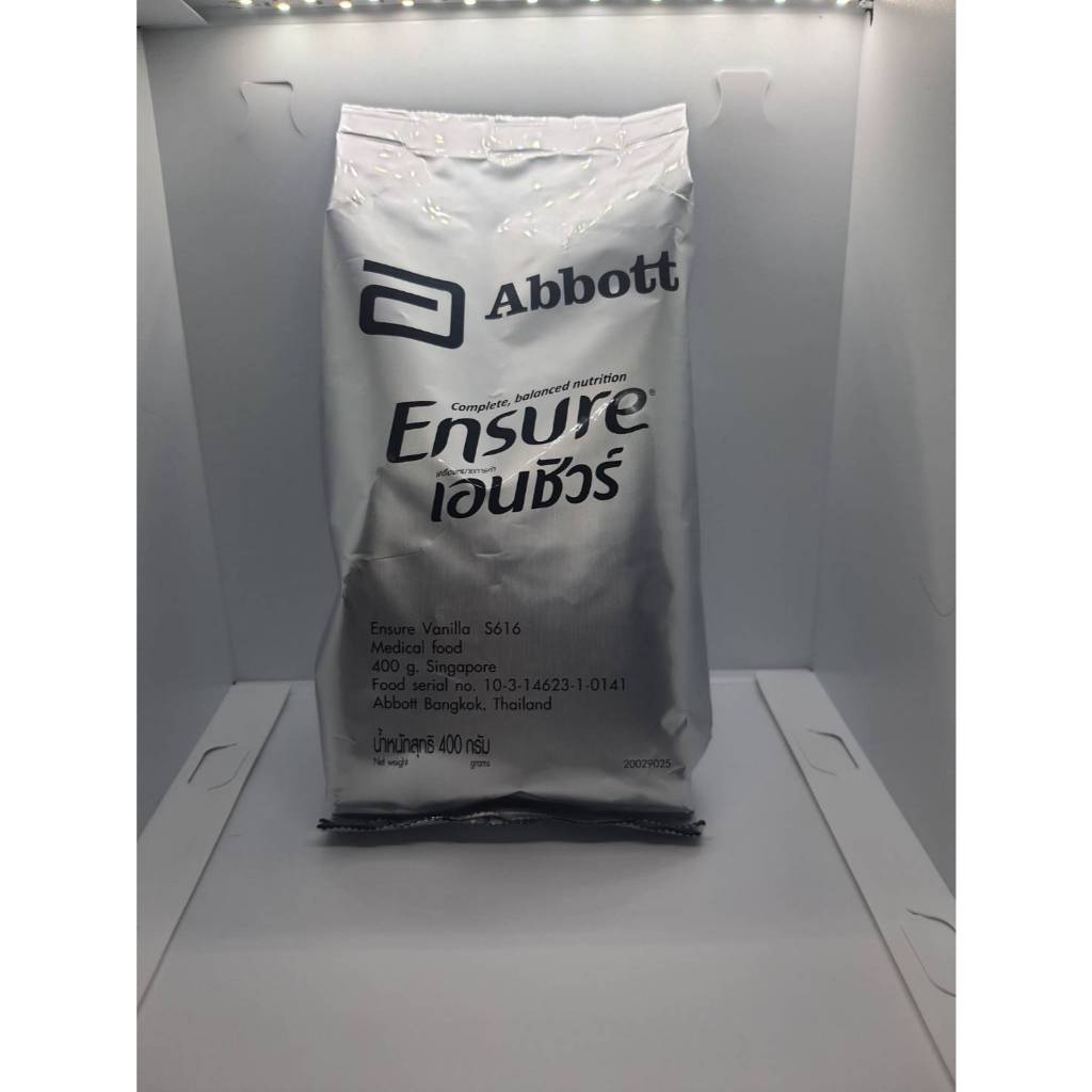 เอนชัวร์ ensure กลิ่นวนิลา ชนิดถุงเติม แบ่งขาย ขนาด400 กรัม x จำนวน3 ถุง (ซื้อ6 ถุงแถมช้อนตวงและใบสแกนสะสมแลกของรางวัล)