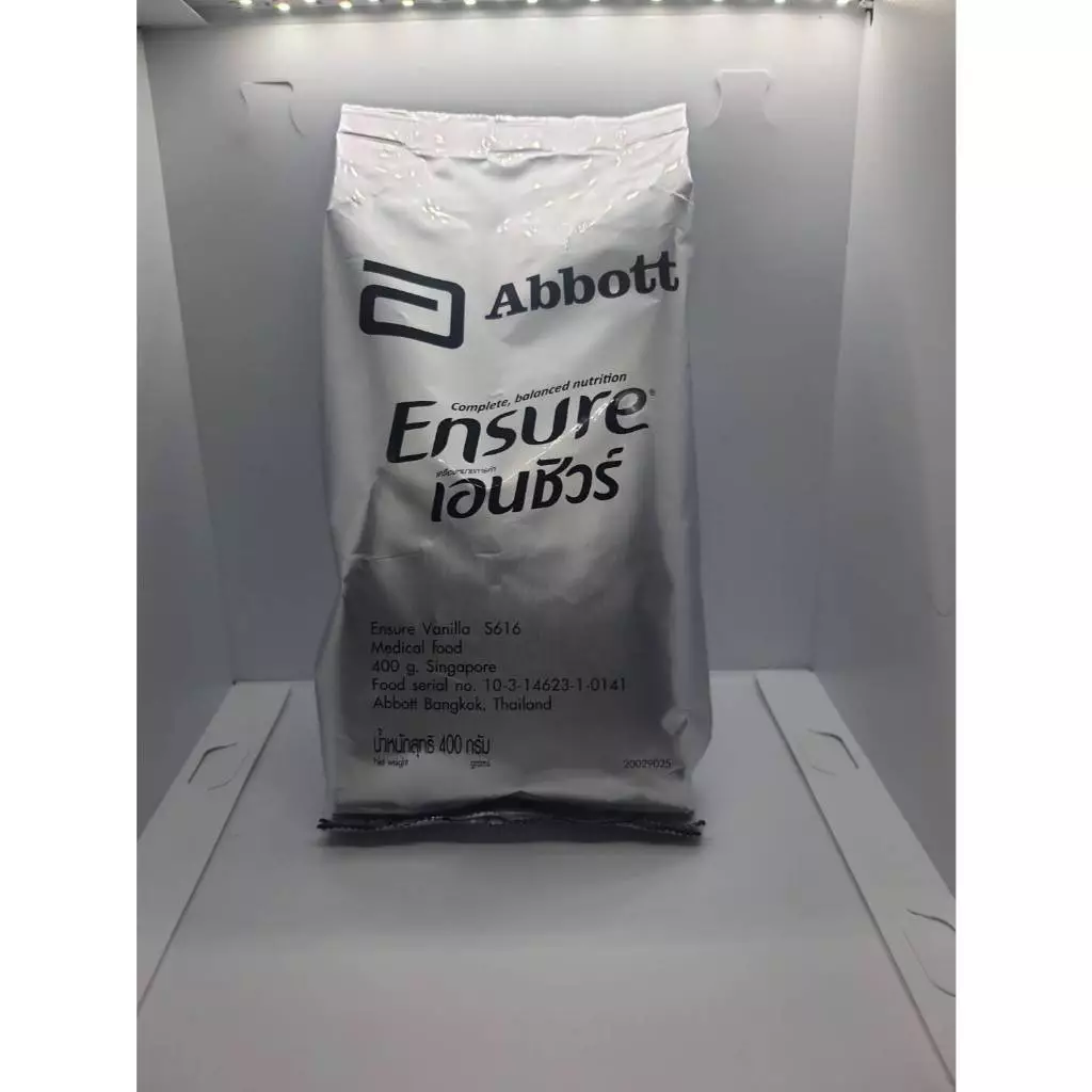 เอนชัวร์ ensure กลิ่นวนิลา ชนิดถุงเติม แบ่งขาย ขนาด400 กรัม x จำนวน1 ถุง (พิเศษ ซื้อ2 ถุงแถมช้อนตวงและใบสะสมคะแนนแลกรับข
