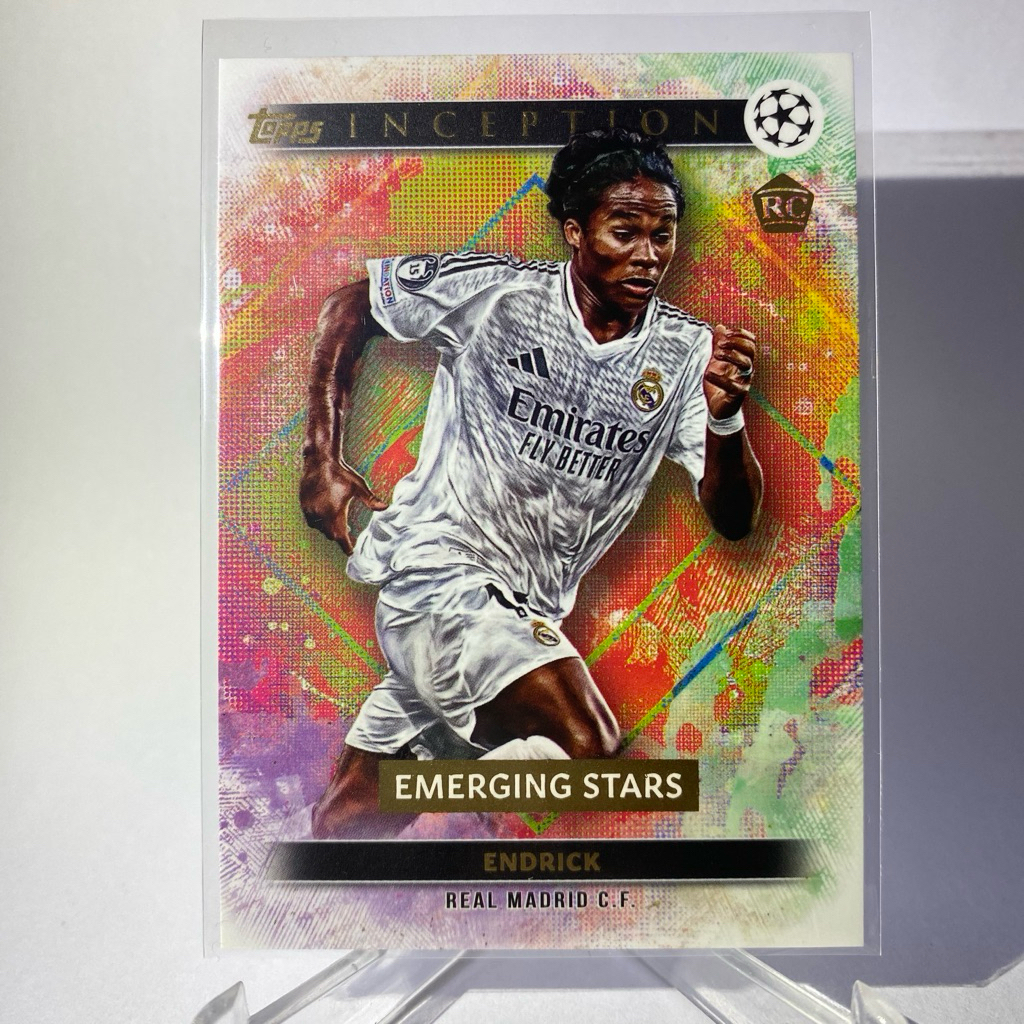 การ์ดนักฟุตบอลสำหรับสะสม ENDRICK, RC, REAL MADRID, EMERGING STARS, INCEPTION,  TOPPS INCEPTION 2025,