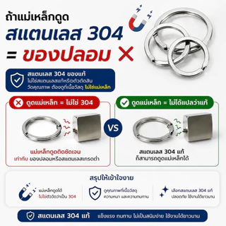 ห่วงแบนพวงกุญแจ สแตนเลส 304 แท้ สีเงิน แข็งแรง ใช้งานได้ยาวนาน ขนาด 20 / 25 / 30 มม.