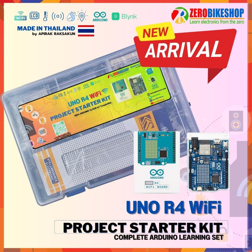 ชุดเรียนรู้ Arduino UNO R4 WiFi Project Starter kit Original UNO R4 WiFi 100% completible with Ardui