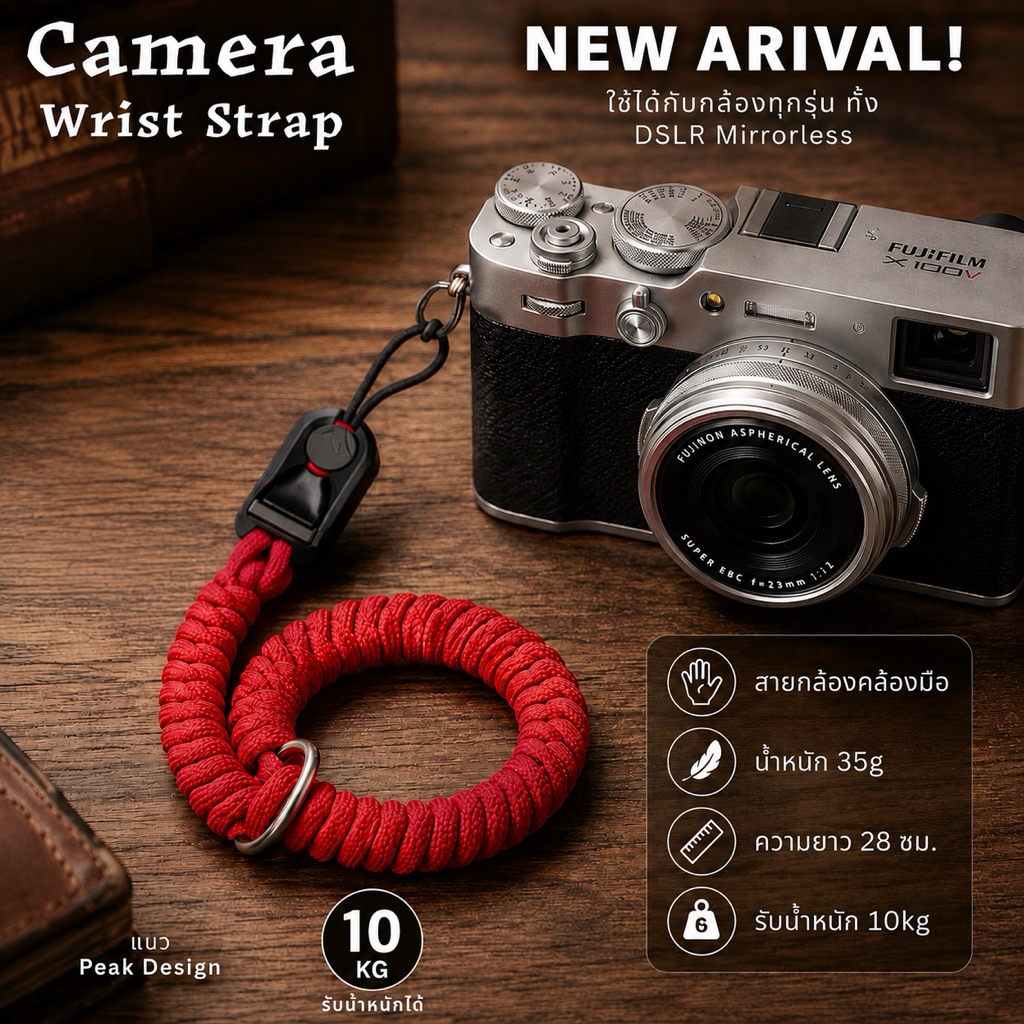 สายคล้องข้อมือกล้องเชือกถัก Camera strap  Micro strap เส้นใหญ่เนื้อนุ่ม เเข็งเเรงทนทาน คุณภาพคุมราคา