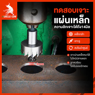 MUSCLE COW โฮลซอเจาะเหล็กสแตนเลส ขนาด12-55มิล ทำเหล็กคุณภาพ เจาะรูแผ่นเหล็ก สแตนเลส เหลืองได้