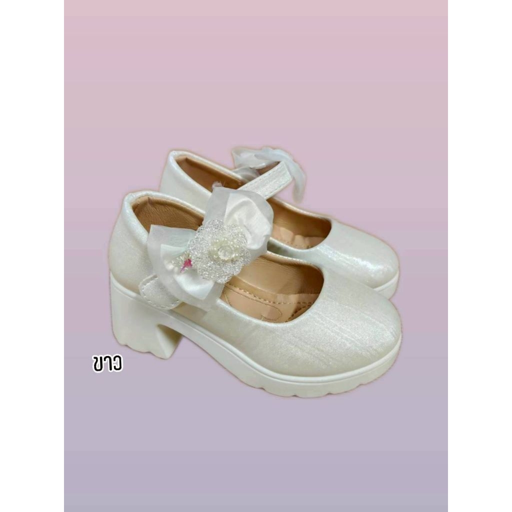 9215รองเท้าคัทชูเด็กงานแฟชั่นมี 3 สีครีมขาวชมพูsize 26- 36