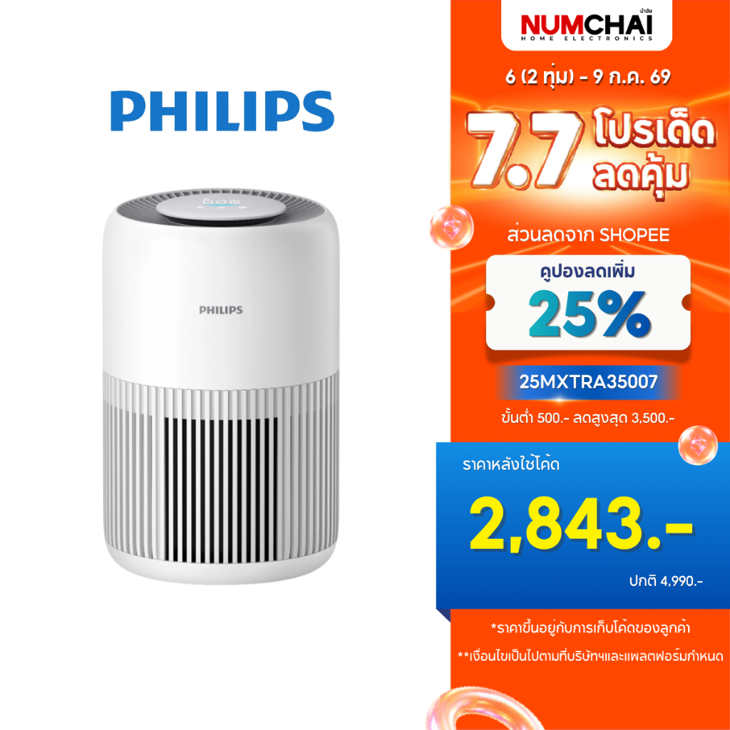 Philips AC0920/10 เครื่องฟอก อากาศ Air Purifier สำหรับห้องไม่เกิน 65 ตรม. CADR 250 ลบ.ม./ชม. รับประกัน 2 ปี