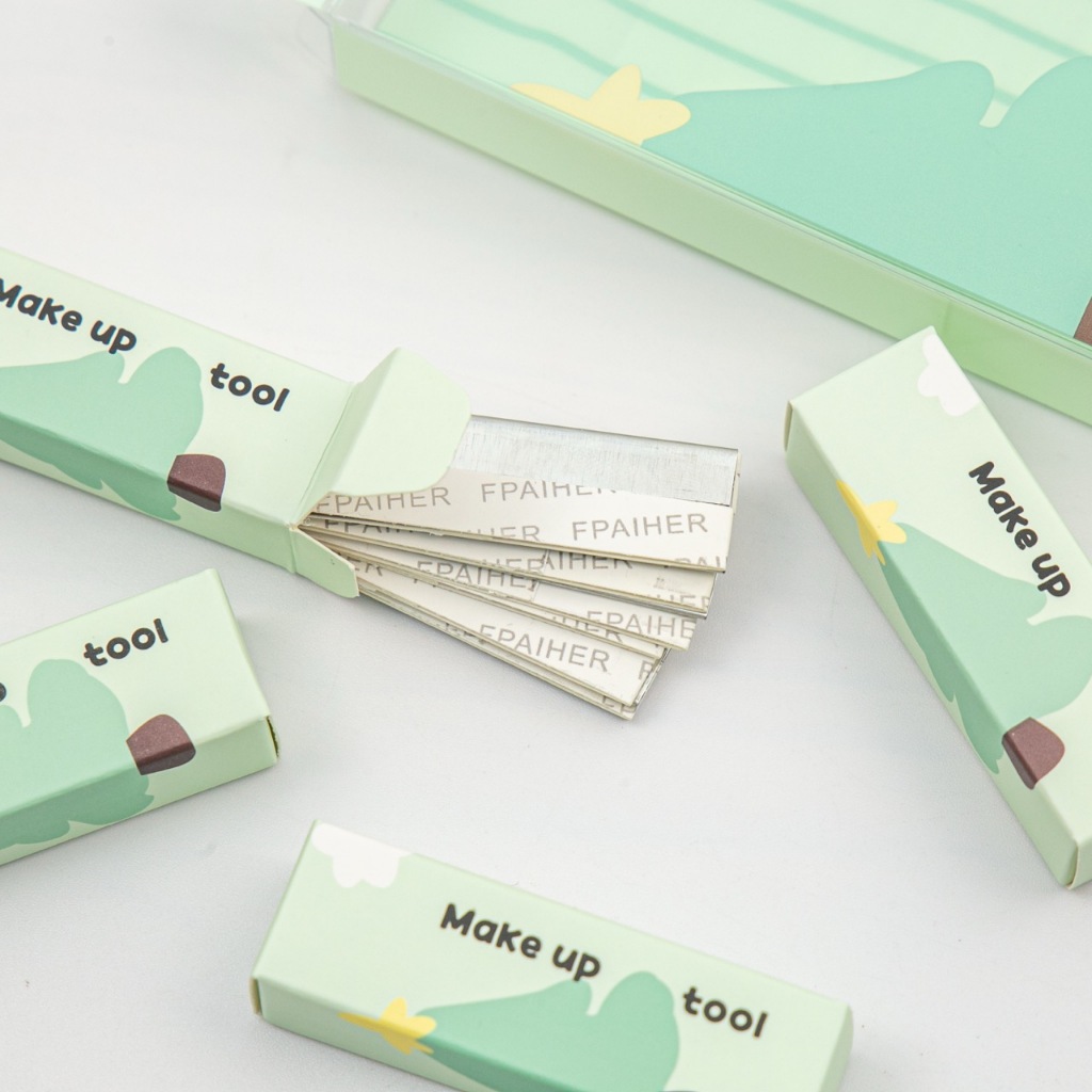 [G-R115] ใบมีดโกนกันคิ้วแบบพกพา บรรจุในกล่องจำนวน 4 กล่อง (กล่องละ 10 ชิ้น รวมทั้งหมด 40 ชิ้น)