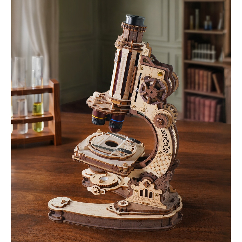 [ส่งด่วน กทม.] ตัวต่อ กล้องจุลทัศน์ DIY ประกอบเอง ของเล่นไม้ Microscope ROKR ST005