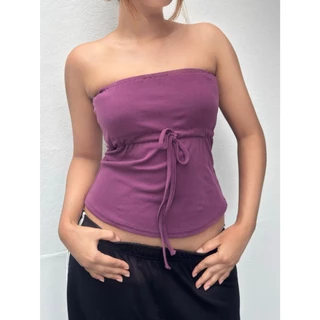 (BCM007) Ring a Bell เสื้อเกาะอกรูด อก เข้ารูป ผ้าคอตตอน Spendex อยู่ทรง ไม่ย้วย